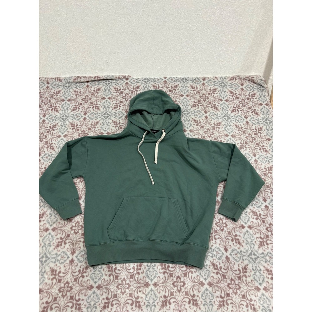 Buffalo David Bitton Mens Green Fleece Lined Hooded Sweatshirt Size Medium